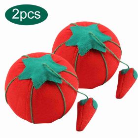 2Pcs/Set Cute Tomato Ball Shape Needle Pincushion Pin Cushion Holder Needlework Accessory