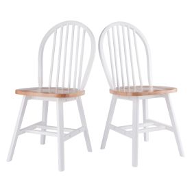 Windsor 2-Pc Chair Set; Natural and White