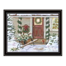 Trendy Decor 4U Holiday Porch Black Framed Wall Art for Living Room, Farmhouse Wall Art Print for Home Decor, Bedroom Wall Art by Pam Britton