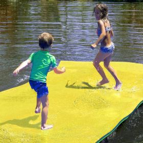 12*6 FT Floating Water Pad Mat, 3-Layer Tear-Resistant XPE Foam Water Floating Mat, Lily Pad for Water Recreation Pool, Lake, Beach, Ocean