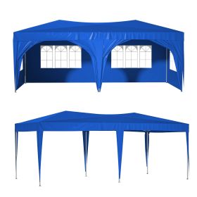 10'x20' Pop Up Canopy Tent with 6 Sidewalls, Ez Pop Up Outdoor Canopy for Parties, Waterproof Commercial Tent with 3 Adjustable Heights, Carry Bag