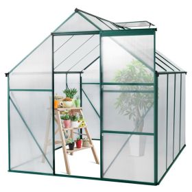 6x8 Hybrid Polycarbonate Greenhouse Green