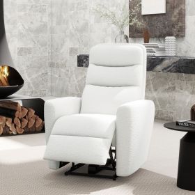 Bloomy 35.5" High-Back Power Recliner Motion Chair, Chiffon White Boucle