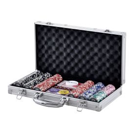 VEVOR Poker Chip Set, 300-Piece Poker Set, Complete Poker Playing Game Set with Aluminum Carrying Case, 11.5 Gram Casino Chips, Cards