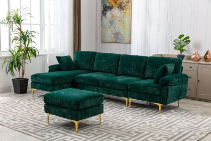 COOLMORE U-shape sectional sofa with Ottoman , Reversible Sofa Couch for Living Room,Spacious Furniture