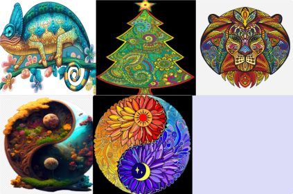 Each Piece Is Animal Shaped Christmas Gift Colorful Elephant Turtle Wooden Jigsaw Puzzles (Option: Set3-A3)