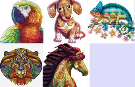 Each Piece Is Animal Shaped Christmas Gift Colorful Elephant Turtle Wooden Jigsaw Puzzles (Option: Set1-A5)