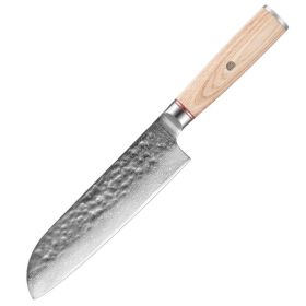 Damascus Steel Hand Kitchen Knife (Option: 7inch threevirtue knife)