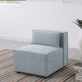 Modular Sofa Grayish Blue Chenille Fabric, Simple And Grand, The Seat And Back Is Very Soft. This Is Also A KNOCK DOWN Sofa (Option: Grayish Blue)