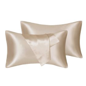 75D Satin Artificial Silk Pillowcase (Option: Champagne-Standard 20X26in-1pcs)