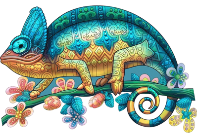 Each Piece Is Animal Shaped Christmas Gift Colorful Elephant Turtle Wooden Jigsaw Puzzles (Option: 15Style-A3)