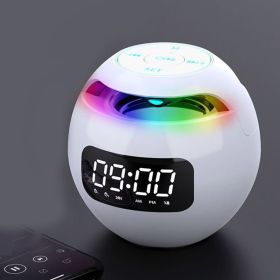 Wireless Portable Speaker With Clock Alarm & Human Body Induction, Color Atmosphere Light, Waterproof Small Speaker With Light Card (Model: Induction Plate, Color: White)