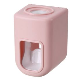 1pc Electric Toothbrush Holder Couple Toothbrush Holder Lazy Person Automatic Toothpaste Squeezing Device Wall Mounted Non Perforated Toothpaste Tooth (Items: Toothpaste Holder, Color: Pink)