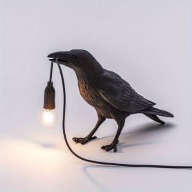 Raven Table Lamp Birds Desk Lamp Resin Crow Wall Sconce Creative Night Light Modern Art Fixture For Living Room Bedside Bedroom Office Study Dorm Deco (Color: black)