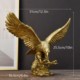 NORTHEUINS American Resin Golden Eagle Statue Art Animal Model Collection Ornament Home Office Desktop Feng Shui Decor Figurines (Color: Eagle L)