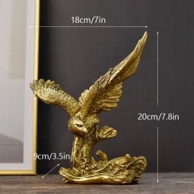 NORTHEUINS American Resin Golden Eagle Statue Art Animal Model Collection Ornament Home Office Desktop Feng Shui Decor Figurines (Color: Falcon)