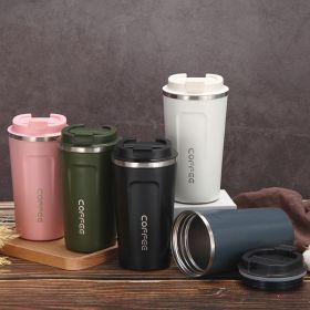 12 oz Stainless Steel Vacuum Insulated Tumbler - Coffee Travel Mug Spill Proof with Lid - Thermos Cup for Keep Hot/Ice Coffee; Tea and Beer (Color: black)