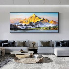 Hand Painted Oil Painting Large Landscape Oil Painting Original Mountain Canvas Painting Abstract Painting Modern Art Acrylic Painting Living Room Hal (Style: 01, size: 90x120cm)