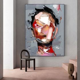 Hand Painted Oil Painting Abstract Portrait Wall Art Hand painted-Man Knife Oil Paintings On Canvas-Hand Made-For Home Decoration (Style: 01, size: 100x150cm)