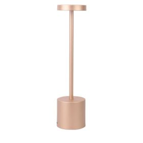 LED Waterproof Rechargeable Desk Lamp Touch Dimming Metal Table Lamps For Bar Living Room Reading Camping Light (Color: Rose Gold)