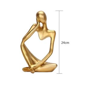 Nordic Abstract Thinker Statue Home Crafts Small Ornaments Resin Sculpture Statue Figurine Interior Office Home Modern Art Decor (Ships From: China, Color: Type C1)