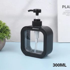 Foaming Soap Dispenser, 300ml And 500ml Dish Soap Dispenser, Refillable Modern Square Pump Bottle Lotion Dispenser, Hand Soap Dispenser For Bathroom (Color: black, size: 300ML)